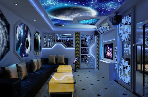 Black Space Theme Room