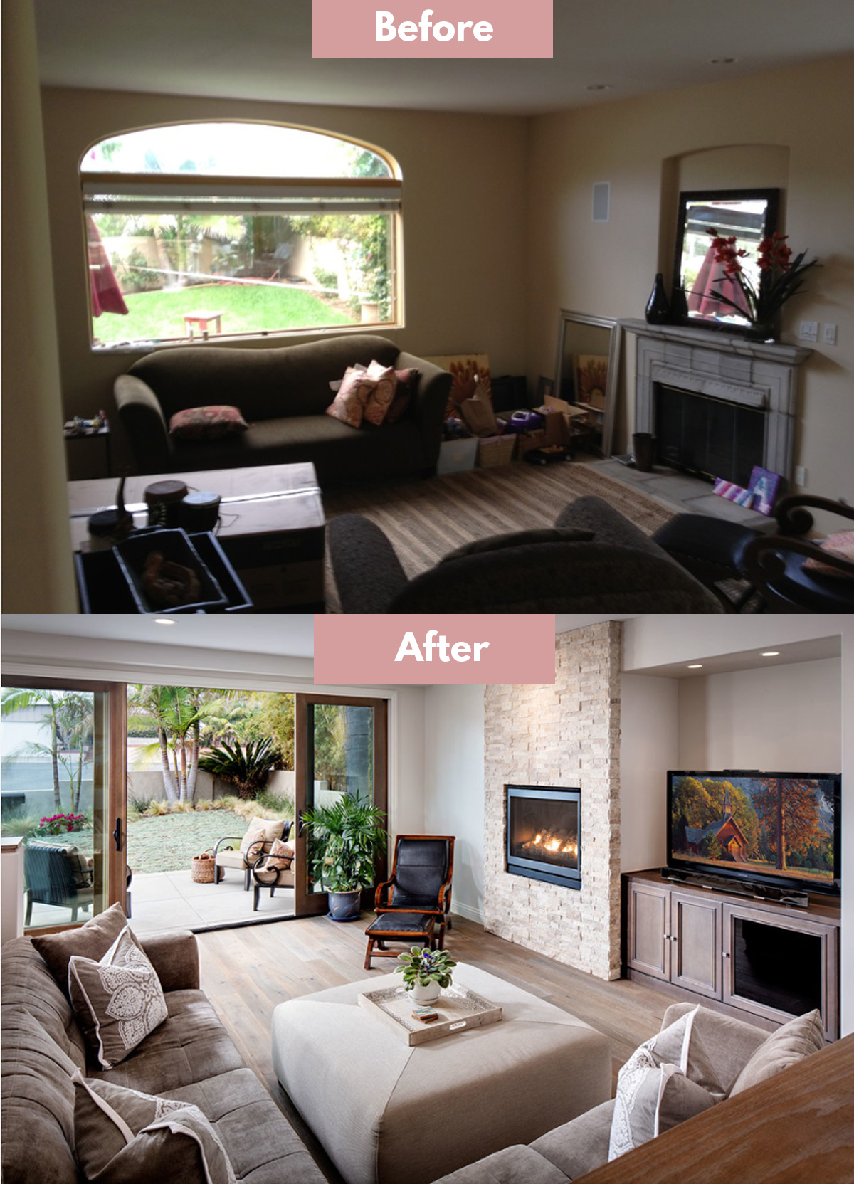 Fireplace Remodel Before and After