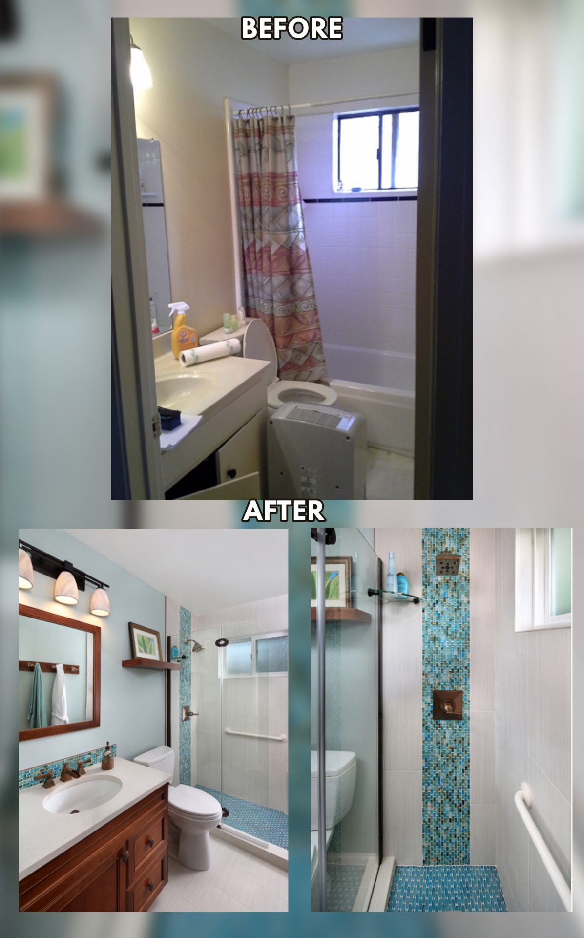 small bathroom remodel before and after